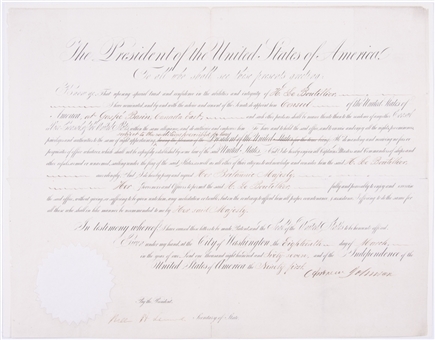 1867 President Andrew Johnson Signed Document (Beckett)